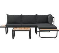 vidaXL Ensemble de canapé d'angle de jardin 2 pièces avec coussins Aluminium WPC