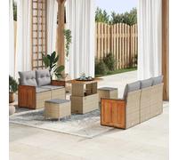 vidaXL Ensemble de canapé de jardin 10 pcs Beige et Gris clair