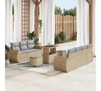 vidaXL Ensemble de canapé de jardin 10 pcs Beige et Gris clair