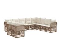 vidaXL Ensemble de canapé de Jardin 10 pcs Beige polyrotin, Canapé de Jardin, mobilier extérieur résistant, Design modulable pour Une terrasse Durable, Confort Garanti