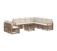 vidaXL Ensemble de canapé de Jardin 10 pcs Beige polyrotin, Ensemble de Salon Moderne, résistant aux intempéries, canapé Moelleux, mobilier de Jardin Confortable