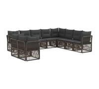 vidaXL Ensemble de canapé de Jardin 10 pcs Gris polyrotin, Canapé de Jardin, mobilier extérieur résistant, Design modulable pour Une terrasse Durable, Confort Garanti