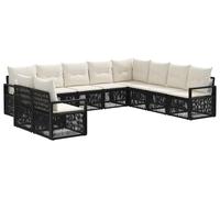 vidaXL Ensemble de canapé de jardin 10 pcs Noir Poly-Rotin