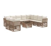 vidaXL Ensemble de canapé de Jardin 11 pcs Beige polyrotin, Canapé de Jardin, mobilier extérieur résistant, Design modulable pour Une terrasse Durable, Confort Garanti