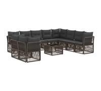 vidaXL Ensemble de canapé de Jardin 11 pcs Gris polyrotin, Canapé de Jardin, mobilier extérieur résistant, Design modulable pour Une terrasse Durable, Confort Garanti