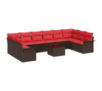 vidaXL Ensemble de canapé de Jardin 11 pcs Marron polyrotin, Canapé de Jardin Chic et modulable, léger, résistant aux UV, avec rangements Pratiques Inclus
