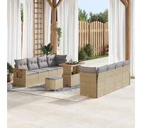 vidaXL Ensemble de canapé de jardin 12 pcs Beige et Gris clair