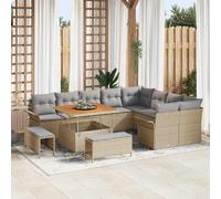 vidaXL Ensemble de canapé de jardin 12 pcs Beige et Gris clair