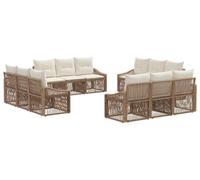 vidaXL Ensemble de canapé de jardin 12 pcs Beige Poly-Rattan