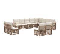 vidaXL Ensemble de canapé de Jardin 12 pcs Beige polyrotin, Canapés de Jardin Modernes, résistants aux intempéries, modulables, Coussins Amovibles, Confort Ajustable
