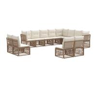 vidaXL Ensemble de canapé de Jardin 12 pcs Beige polyrotin, Mobilier de Jardin Moderne, résistant aux intempéries, canapé de Jardin, Salon modulable pour Patio