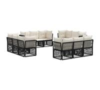 vidaXL Ensemble de canapé de Jardin 12 pcs Noir polyrotin, Canapé de Jardin, Design modulable, résistant aux intempéries, Coussins en Mousse, Salon extérieur, Ensemble Patio