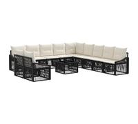 vidaXL Ensemble de canapé de Jardin 12 pcs Noir polyrotin, Canapé de Jardin Moderne, résistant aux intempéries, avec Pieds réglables, en rotin