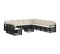 vidaXL Ensemble de canapé de Jardin 12 pcs Noir polyrotin, Canapé modulable, résistant aux intempéries, mobilier de Jardin, Salon extérieur Flexible, sièges de Patio reconfigurables