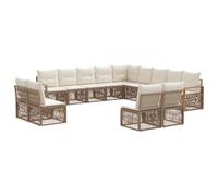vidaXL Ensemble de canapé de Jardin 13 pcs Beige polyrotin, Canapé d'extérieur stylé, Moderne, résistant aux intempéries, mobilier de Jardin, Coin Lounge, canapé de Patio