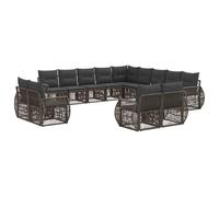vidaXL Ensemble de canapé de Jardin 13 pcs Gris et Gris foncé, Canapé Moderne, résistant aux intempéries, modulable, idéal pour Le Jardin, Superbe Espace détente, Arrangement Flexible