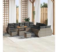 vidaXL Ensemble de canapé de jardin 13 pcs Gris polyrotin