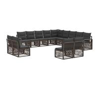 vidaXL Ensemble de canapé de Jardin 13 pcs Gris polyrotin, Canapé d'extérieur stylé, Moderne, résistant aux intempéries, mobilier de Jardin, Coin Lounge, canapé de Patio