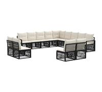 vidaXL Ensemble de canapé de Jardin 13 pcs Noir polyrotin, Canapé d'extérieur stylé, Moderne, résistant aux intempéries, mobilier de Jardin, Coin Lounge, canapé de Patio