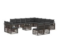 vidaXL Ensemble de canapé de Jardin 14 pcs Gris polyrotin, Canapé d'extérieur stylé, Moderne, résistant aux intempéries, mobilier de Jardin, Coin Lounge, canapé de Patio