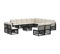 vidaXL Ensemble de canapé de Jardin 14 pcs Noir polyrotin, Canapé d'extérieur stylé, Moderne, résistant aux intempéries, mobilier de Jardin, Coin Lounge, canapé de Patio