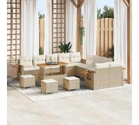 vidaXL Ensemble de canapé de jardin 18 pcs Beige et crème polyrotin