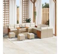 vidaXL Ensemble de canapé de jardin 18 pcs Beige et crème polyrotin