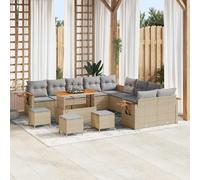 vidaXL Ensemble de canapé de jardin 18 pcs Beige et Gris clair