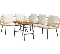 vidaXL Ensemble de canapé de jardin 2 pcs Beige Poly-Rattan
