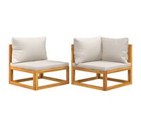 vidaXL Ensemble de canapé de jardin 2 pièces avec coussins en bois massif d'acacia
