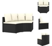 vidaXL Ensemble de canapé de jardin 2 pièces avec coussins Poly rotin noir - Canapés de jardin