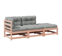 vidaXL Ensemble de canapé de jardin 3 pièces en bois massif sapin de Douglas avec coussins