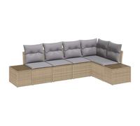 vidaXL Ensemble de canapé de Jardin 5 pcs Beige et Gris Clair, Canapé Moderne pour Jardin et terrasse, Module Durable, Salon UV résistant, Coin détente extérieur