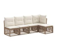 vidaXL Ensemble de canapé de Jardin 5 pcs Beige polyrotin, Canapé de Jardin, mobilier Moderne, lit extérieur, résistant aux intempéries, Design modulable pour Un Confort Optimal