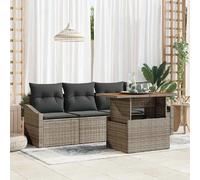 vidaXL Ensemble de canapé de jardin 5 pcs Gris Poly rotin