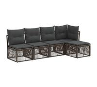 vidaXL Ensemble de canapé de Jardin 5 pcs Gris polyrotin, Canapé de Jardin, mobilier Moderne, lit extérieur, résistant aux intempéries, Design modulable pour Un Confort Optimal