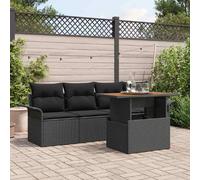 vidaXL Ensemble de canapé de jardin 5 pcs Noir Poly rotin