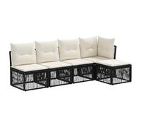 vidaXL Ensemble de canapé de Jardin 5 pcs Noir polyrotin, Canapé de Jardin, mobilier Moderne, lit extérieur, résistant aux intempéries, Design modulable pour Un Confort Optimal