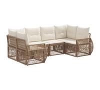 Ensemble de canapés de jardin vidaXL, 6 pièces, couleur beige et crème