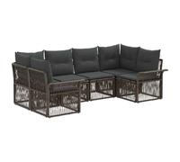 vidaXL Ensemble de canapé de Jardin 6 pc 6-Nombre de Places Gris