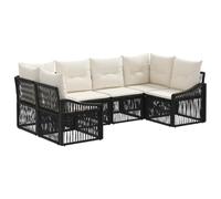 vidaXL Ensemble de canapé de Jardin 6 pc 6-Nombre de Places Noir