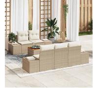vidaXL Ensemble de canapé de jardin 6 pcs Beige et crème polyrotin 3356566