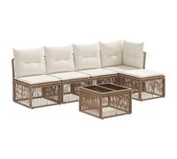 vidaXL Ensemble de canapé de Jardin 6 pcs Beige polyrotin, Canapé de Jardin, mobilier Moderne, lit extérieur, résistant aux intempéries, Design modulable pour Un Confort Optimal