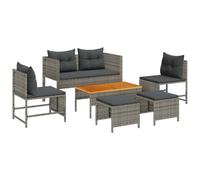 vidaXL Ensemble de canapé de Jardin 6 pcs Gris et Gris foncé polyrotin, Canapé d'extérieur Moderne, en rotin, idéal pour Jardin et terrasse, résistant aux intempéries, pour se détendre