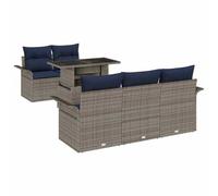 vidaXL Ensemble de canapé de Jardin 6 pcs Gris Poly Rattan, Canapé modulaire d'extérieur, en Osier, avec Coussins, pour Jardin et terrasse, résistant aux intempéries