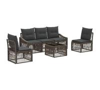 vidaXL Ensemble de canapé de Jardin 6 pcs Gris polyrotin, Canapé Modulable Moderne, Salon de Jardin Résistant, Mobilier Extérieur en Rattan, Chaise Confortable
