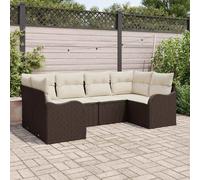 Ensemble de canapés de jardin vidaXL en rotin synthétique marron