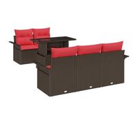 vidaXL Ensemble de canapé de Jardin 6 pcs Marron polyrotin, Table de Jardin, fauteuils légers, canapé Moderne, Set extérieur résistant, Coin Lounge Contemporain