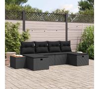 vidaXL Ensemble de canapés de jardin 6 pcs Noir 55 x 62 x 69 cm Poly rotin