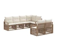 vidaXL Ensemble de canapé de Jardin 7 pc 7-Nombre de Places Beige